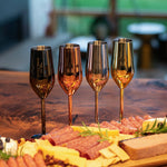 Jagged Ridge Wine Rooms Stainless Steel Champagne Flutes (Handwash Only) - Classy Steel Champagne Glass for Parties, Picnics & Special Occasions - Crafted for All Wine Enthusiasts - Set of 4 (Black) - Jagged Ridge Wine Rooms - Jagged Ridge Wine Rooms