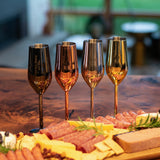 Jagged Ridge Wine Rooms Stainless Steel Champagne Flutes (Handwash Only) - Classy Steel Champagne Glass for Parties, Picnics & Special Occasions - Crafted for All Wine Enthusiasts - Set of 4 (Black) - Jagged Ridge Wine Rooms - Jagged Ridge Wine Rooms