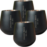 Jagged Ridge Wine Rooms Black Steel Stemless Wine Glass - Crafted for All Wine Enthusiasts - Set of 4 - Jagged Ridge Wine Rooms - Jagged Ridge Wine Rooms