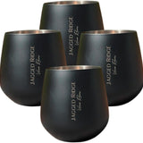 Jagged Ridge Wine Rooms Black Steel Stemless Wine Glass - Crafted for All Wine Enthusiasts - Set of 4 - Jagged Ridge Wine Rooms - Jagged Ridge Wine Rooms